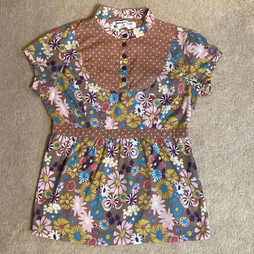 Vintage Floral Print Top